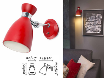 KINKIET FARO BARCELONA RETRO RED 20002