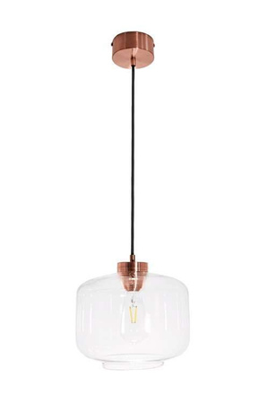 Lampa wewnętrzna, wisząca Famlight Jawa Transparent, miedź/mosiądz