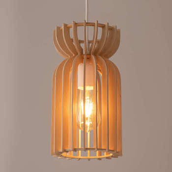 Lampa wisząca Nowodvorski Kymi B, naturalne drewno