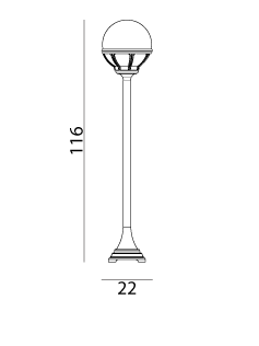 Lampa zewnętrzna, słupek Bolonia 314, biały
