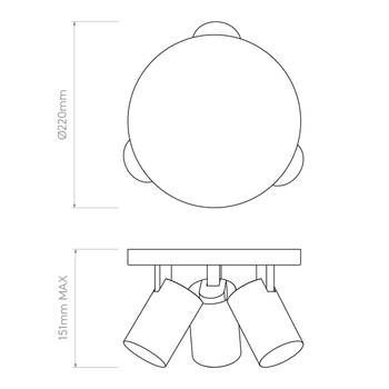 Lampa wewnętrzna, ścienna Astro Aqua Triple Round