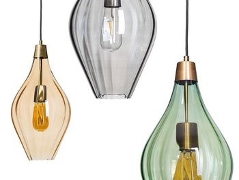 Lampa wewnętrzna, wisząca Famlight Savaii optic transparent, miedź/mosiądz