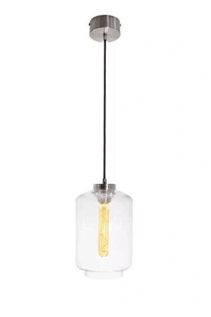 Lampa wewnętrzna, wisząca Famlight Leyte Transparent, miedź/mosiądz