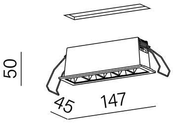 Oprawa podtynkowa, Aqform RAFTER points 15 LED trim M930 50° wpuszczany czarny, outlet
