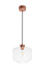 Lampa wewnętrzna, wisząca Famlight Jawa Transparent, miedź/mosiądz