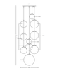 Lampa wewnętrzna, wisząca Famlight Muna set of 10, miedź/mosiądz