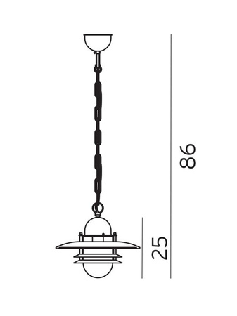 Lampa zewnętrzna, wisząca Oslo 240/A, ocynk