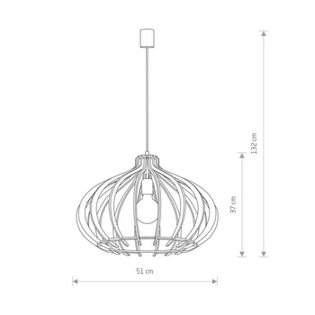 Lampa wisząca Nowodvorski Ika D, naturalne drewno