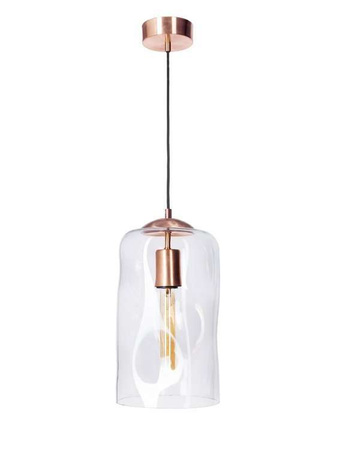 Lampa wewnętrzna, wisząca Famlight Ruu Transparent, miedź/mosiądz