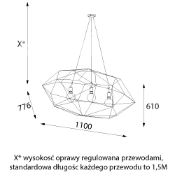Lampa wewnętrzna, wisząca Cleoni Cumulus