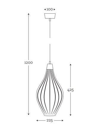 Lampa wewnętrzna, wisząca Famlight Savaii optic lister olive, miedż/mosiądz