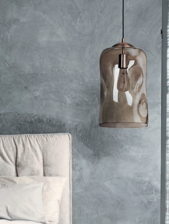 Lampa wewnętrzna, wisząca Famlight Ruu Lister Grey, stal nierdzewna