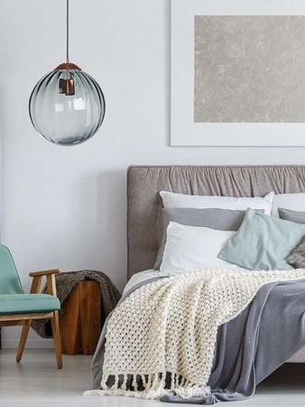 Lampa wewnętrzna, wisząca Famlight Arran optic gray, mosiądz/miedź