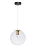 Lampa wewnętrzna, wisząca Famlight Muna transparentny 35 cm, miedź/mosiądz