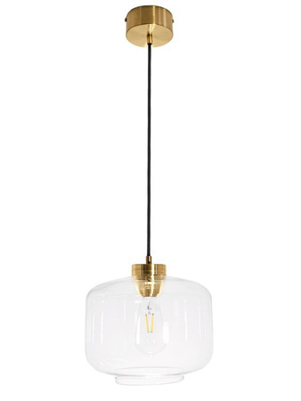 Lampa wewnętrzna, wisząca Famlight Jawa Transparent, miedź/mosiądz