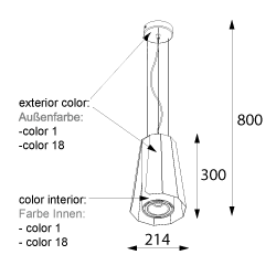 Lampa wewnętrzna, wisząca Cleoni Alamak 1389AW1