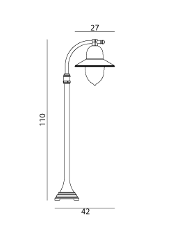 Lampa zewnętrzna, słupkowa Norlys Como 375, czarny