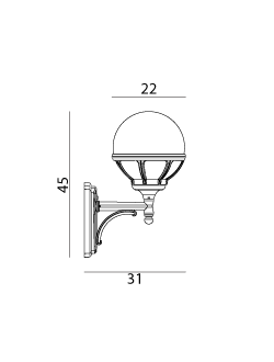Lampa zewnętrzna, elewacyjna Bolonia 360, czarny