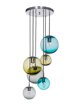 Lampa wewnętrzna, wisząca Famlight Bacan kolor, miedź/mosiądz