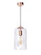 Lampa wewnętrzna, wisząca Famlight Ruu Transparent, miedź/mosiądz