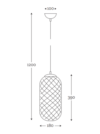 Lampa wewnętrzna, wisząca Famlight Chloe Brown optic, miedź/mosiądz