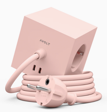 Kostka zasilająca 3 x Gniazdo Schuko typ F + 2 x USB C Avolt Square 1