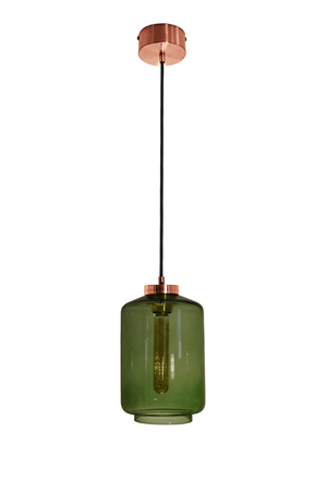 Lampa wewnętrzna, wisząca Famlight Jawa Bottle Green, miedź/mosiądz