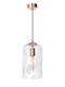 Lampa wewnętrzna, wisząca Famlight Ruu Transparent, miedź/mosiądz