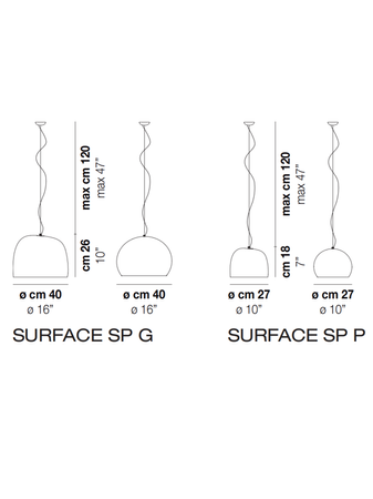 Lampa wewnętrzna, wisząca Vistosi Surface