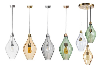 Lampa wewnętrzna, wisząca Famlight Savaii optic lister black, miedź/mosiądz