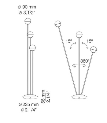 Lampa wewnętrzna, podłogowa Estiluz Alfi p-3748 26BLK
