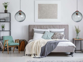Lampa wewnętrzna, wisząca Famlight Arran optic gray, mosiądz/miedź