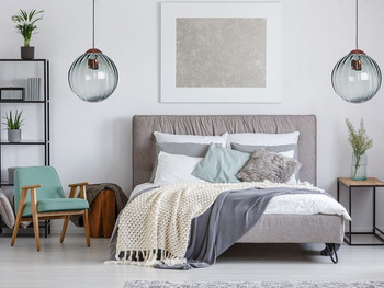 Lampa wewnętrzna, wisząca Famlight Arran optic gray, mosiądz/miedź