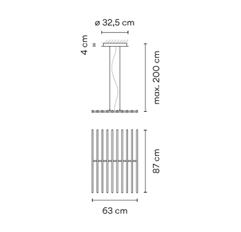 Lampa wewnętrzna, wisząca Vibia Rhythm horizontal 2120