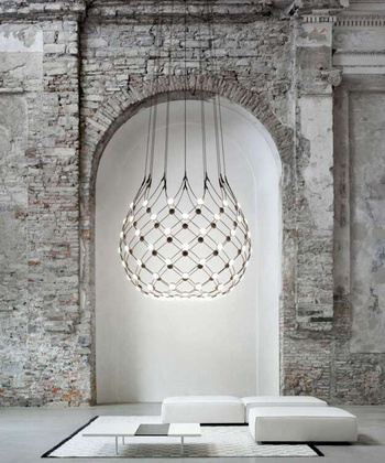 Lampa wewnętrzna, wisząca Luceplan Mesh 55