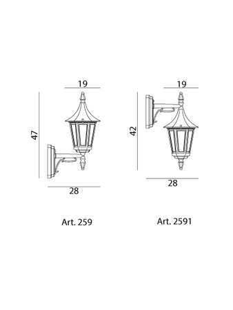 Lampa zewnętrzna, elewacyjna Norlys Rimini 259