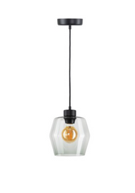 Lampa wewnętrzna, wisząca GLASS LAMP GRAY - BLACK FINISH, PROPER LIGHTING, PR1-1105, Outlet