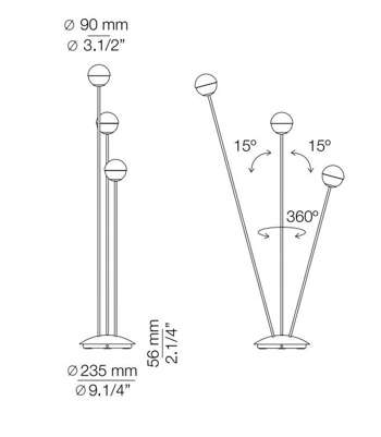 Lampa wewnętrzna, podłogowa Estiluz Alfi P-3748 Black, 037482670 Outlet