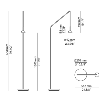 Lampa wewnętrzna, podłogowa Estiluz Cupolina p-3939 59 TC