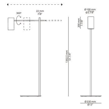 Lampa wewnętrzna, podłogowa Estiluz Cyls p-3908 55 BG