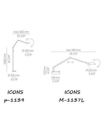 Lampa wewnętrzna, podłogowa Estiluz Icons P-1139L 37NI