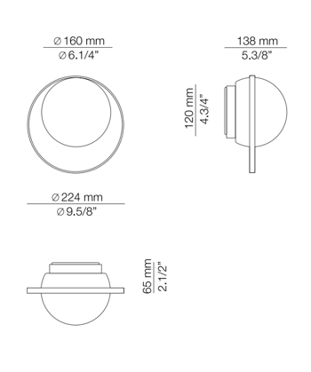 Lampa wewnętrzna, ścienna Estiluz Circ A-3722 26BLK