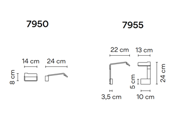 Lampa wewnętrzna, ścienna Vibia Alpha 7955