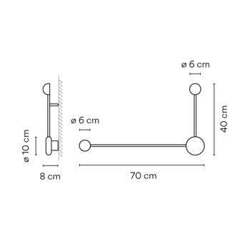 Lampa wewnętrzna, ścienna Vibia Pin 1694