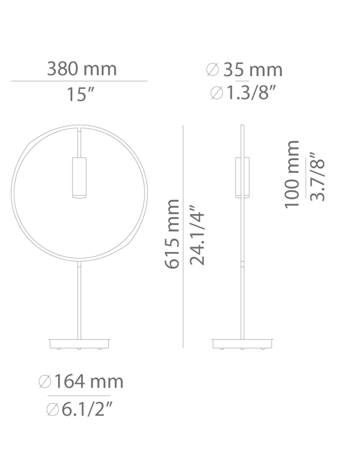 Lampa wewnętrzna, stojąca Estiluz Revolta M-3637-M 61S GLD