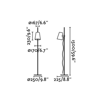 Lampa wewnętrzna, stojąca LUPE, LOREFAR-FARO, 29998, Outlet