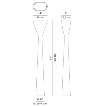 Lampa wewnętrzna, stojąca Luceplan Carrara