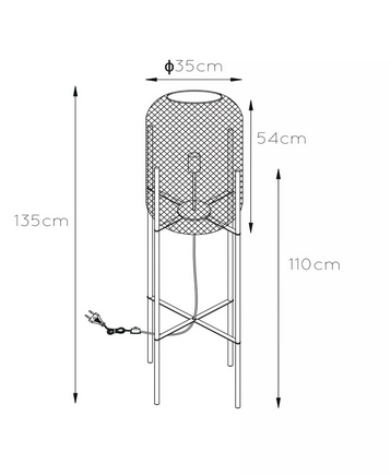 Lampa wewnętrzna, stojąca MESH Satin Bras, LUCIDE, 45785/01/02, Outlet