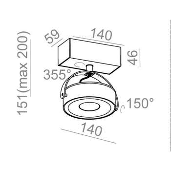 Lampa wewnętrzna, sufitowa Aqform Ceres 111x1 R QRLED spot 02