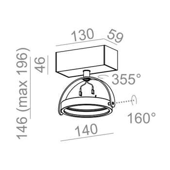 Lampa wewnętrzna, sufitowa Aqform Ceres 111x1 R spot 12